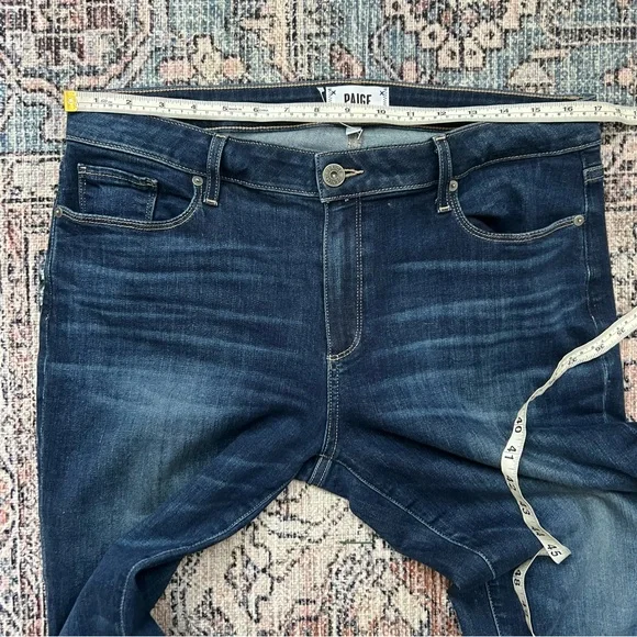 Paige Brigitte Crop Jeans Designer Straight Leg Boyfriend Jeans Dark Wash 30